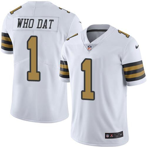 Who Dat New Orleans Saints white Limited jersey
