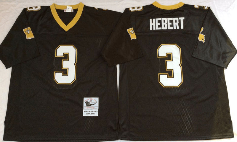 Bobby Hebert New Orleans Saints black Throwback jersey