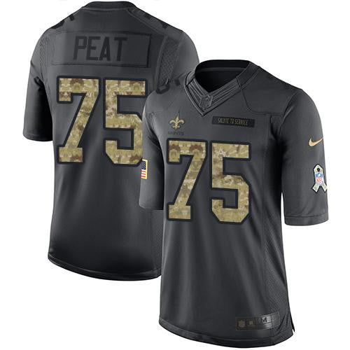 Andrus Peat New Orleans Saints black Salute To Service jersey