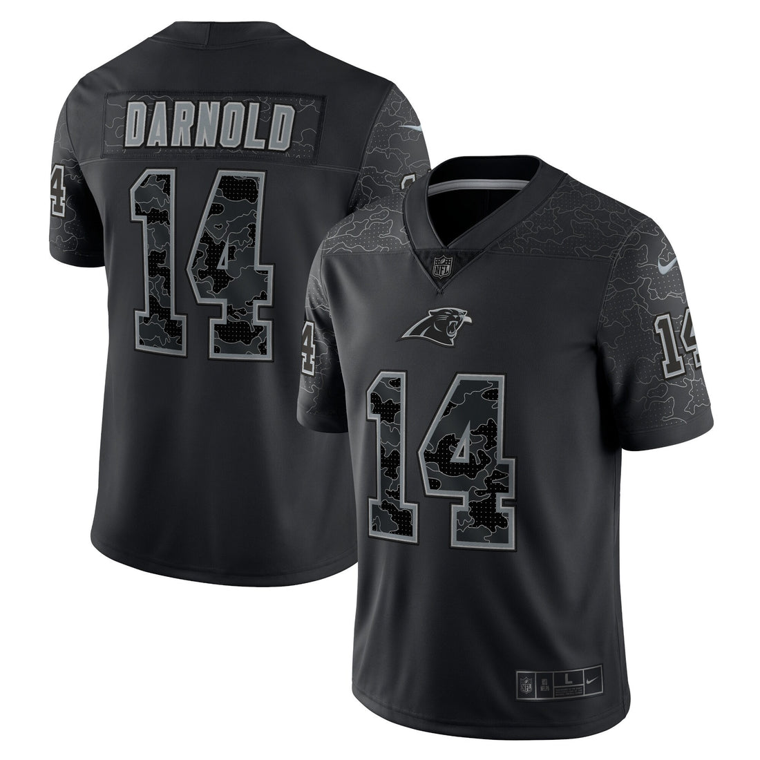 Sam Darnold Rflctv Carolina Panthers black Limited jersey
