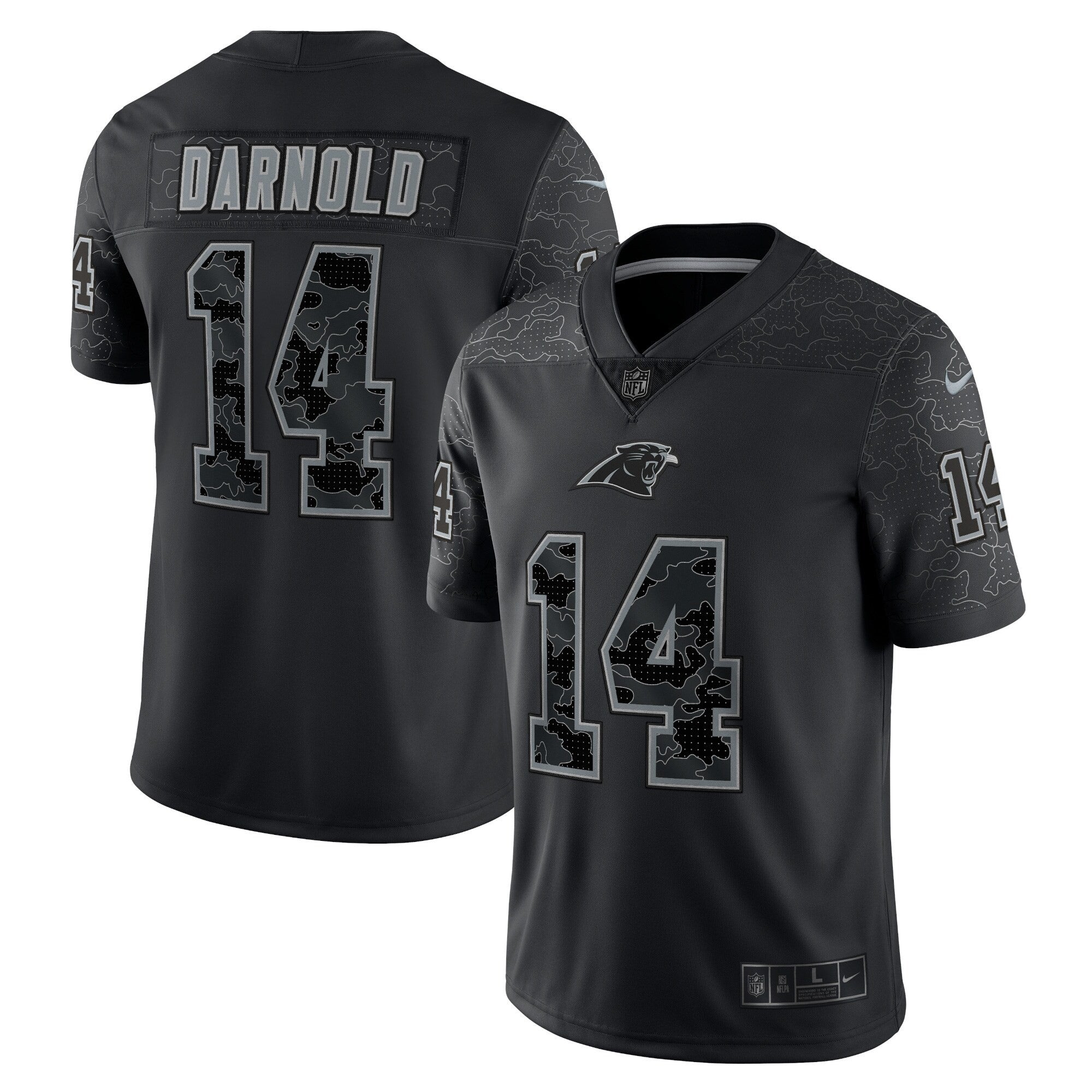 Sam Darnold Rflctv Carolina Panthers black Limited jersey