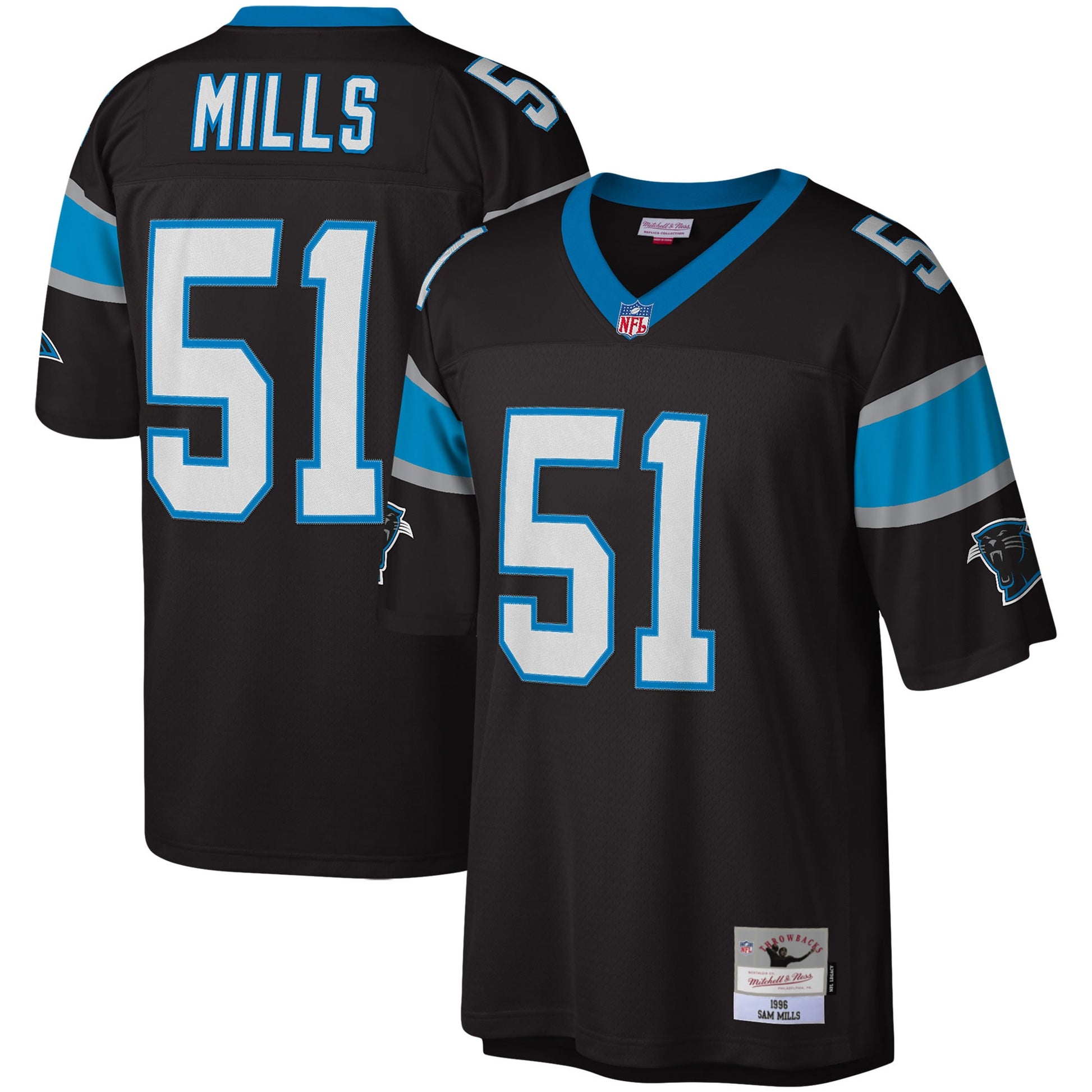 Sam Mills Carolina Panthers black jersey