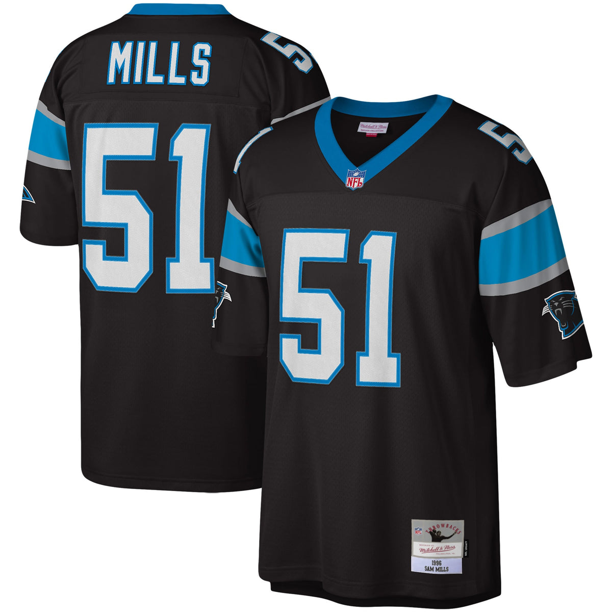 Sam Mills Carolina Panthers black jersey
