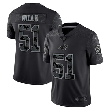 Sam Mills Rflctv Carolina Panthers black Limited jersey