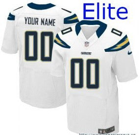 Custom Los Angeles Chargers white Elite jersey