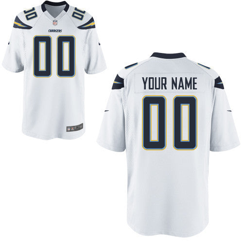 Custom Los Angeles Chargers white Game jersey