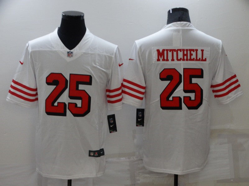 Elijah Mitchell San Francisco 49ers white Color Rush jersey