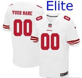 Custom San Francisco 49ers white Elite jersey