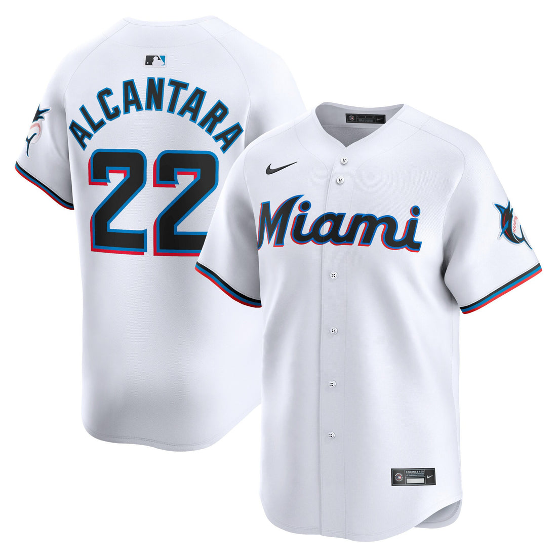 Sandy Alcantara Miami Marlins white Limited jersey