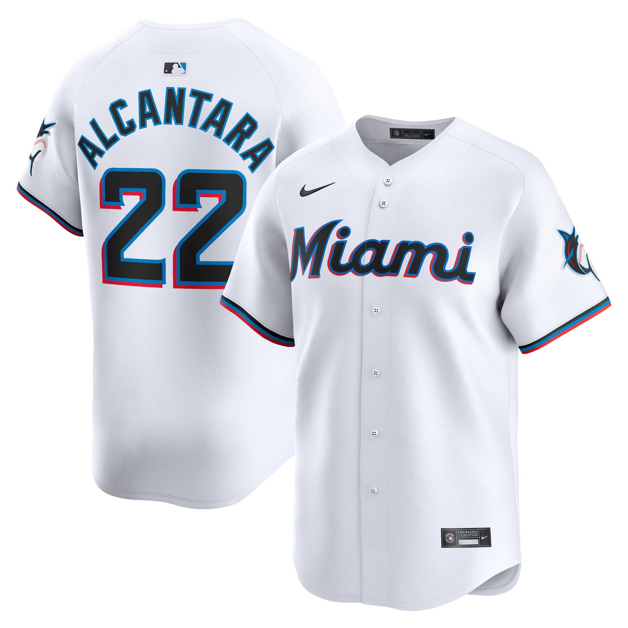 Sandy Alcantara Miami Marlins white Limited jersey