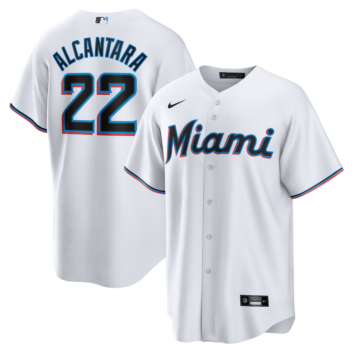 Sandy Alcantara Miami Marlins white jersey