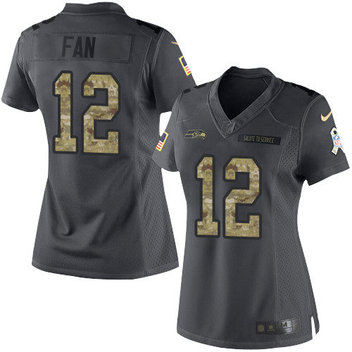 Fan Seattle Seahawks black Salute To Service jersey