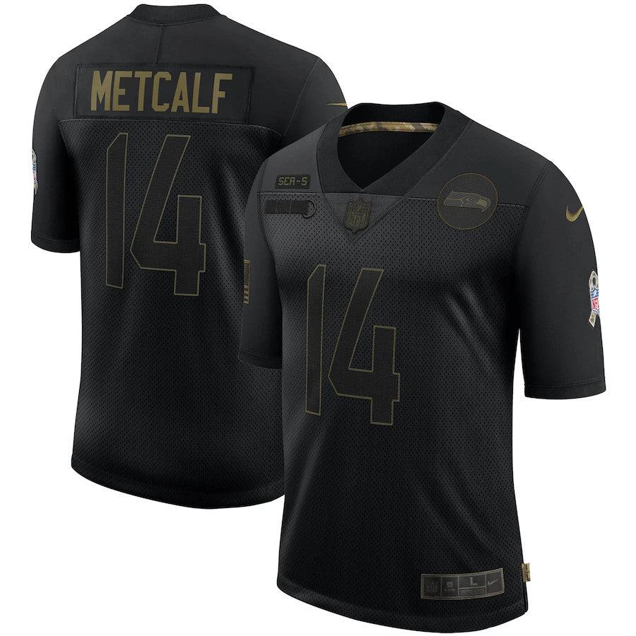DK Metcalf Seattle Seahawks black Salute To Service jersey