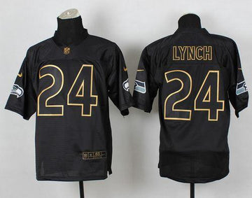 Marshawn Lynch Seattle Seahawks black Elite jersey