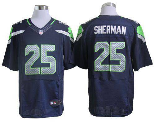 Richard Sherman Seattle Seahawks blue Elite jersey