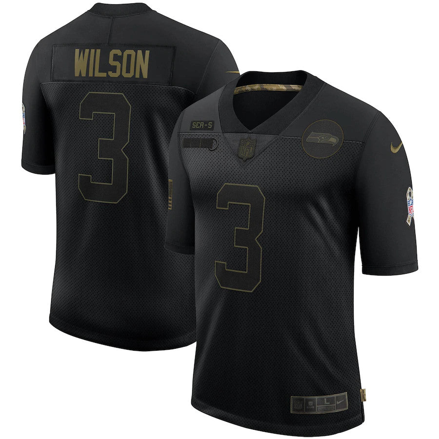 Russell Wilson Seattle Seahawks black Salute To Service jersey