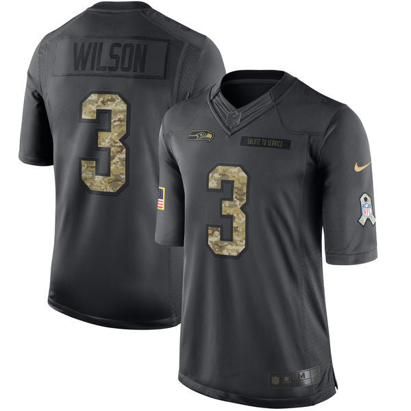 Russell Wilson Seattle Seahawks black Salute To Service jersey