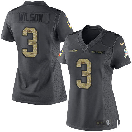Russell Wilson Seattle Seahawks black Salute To Service jersey
