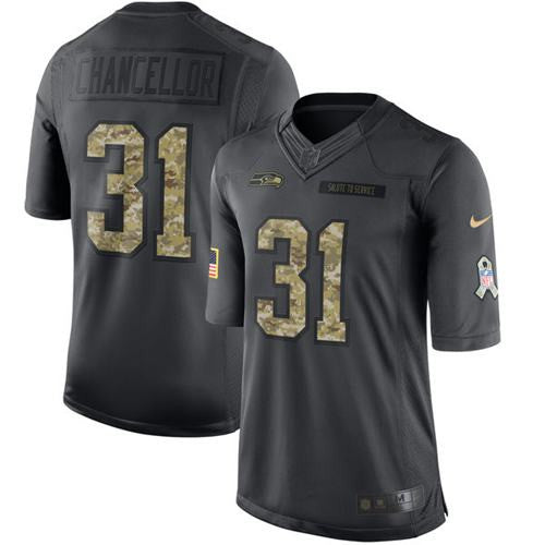 Kam Chancellor Seattle Seahawks black Salute To Service jersey