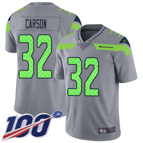 Chris Carson Seattle Seahawks gray Inverted Legend jersey
