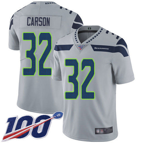 Chris Carson Seattle Seahawks grey Vapor jersey