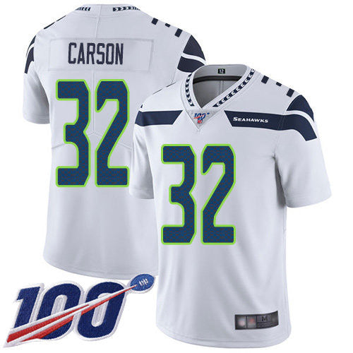 Chris Carson Seattle Seahawks white Vapor jersey