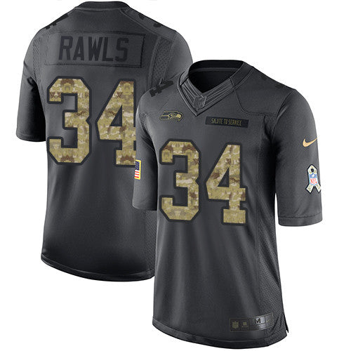Thomas Rawls Seattle Seahawks black Salute To Service jersey