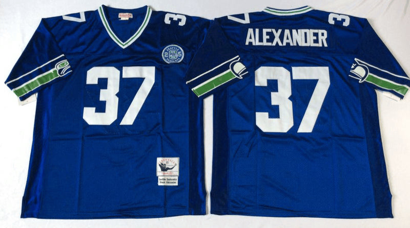 Shaun Alexander Seattle Seahawks blue Throwback jersey