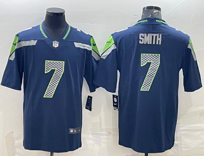 Geno Smith Seattle Seahawks navy Vapor jersey