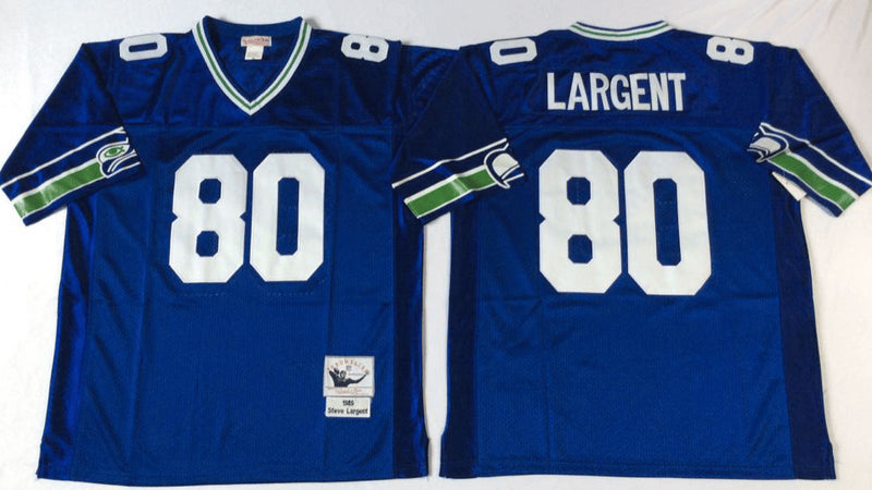 Steve Largent Seattle Seahawks blue Throwback jersey