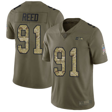 Jarran Reed Seattle Seahawks olive Salute To Service jersey