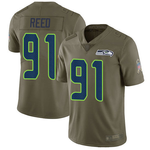 Jarran Reed Seattle Seahawks olive Salute To Service jersey