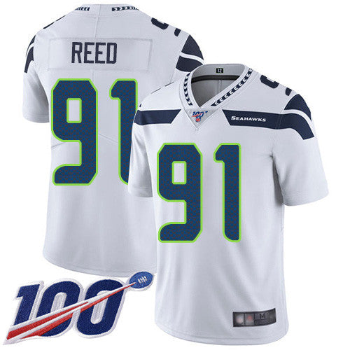 Jarran Reed Seattle Seahawks white Vapor jersey