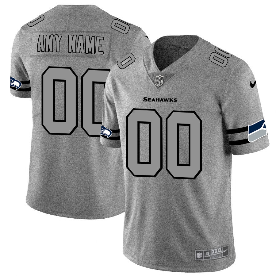 Custom Seattle Seahawks gray Vapor jersey