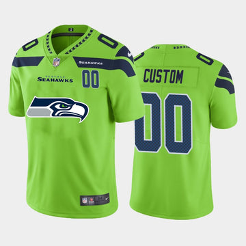 Custom Seattle Seahawks green Vapor jersey