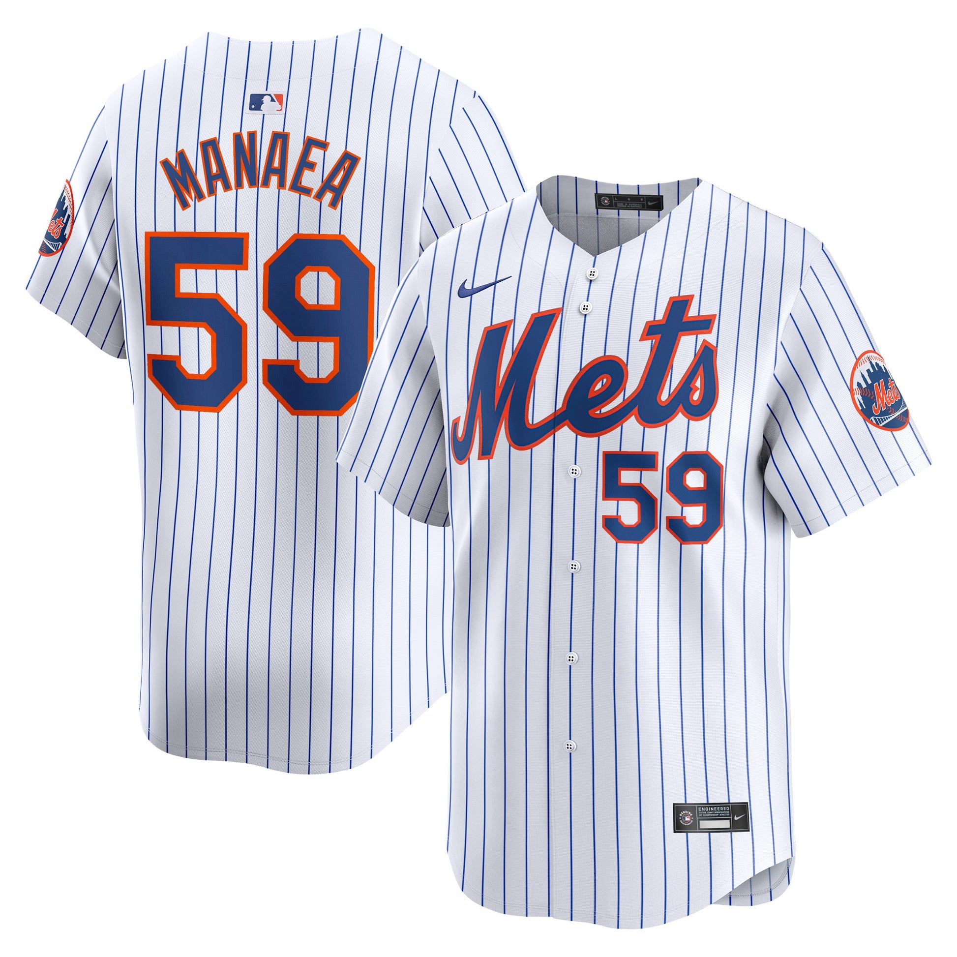Sean Manaea New York Mets white Limited jersey