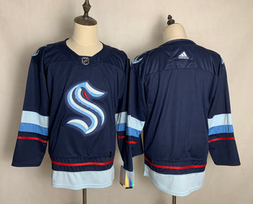 Custom Seattle Kraken navy jersey