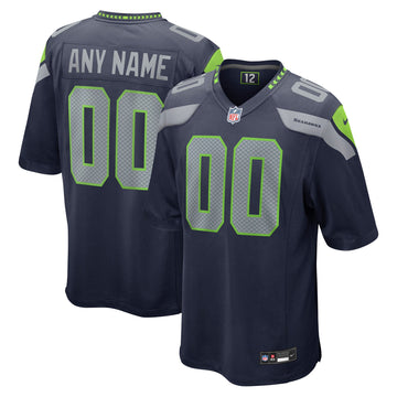 Custom Seattle Seahawks navy jersey