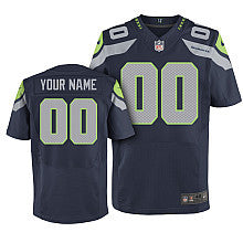 Custom Seattle Seahawks blue Elite jersey