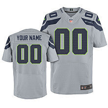Custom Seattle Seahawks grey Elite jersey
