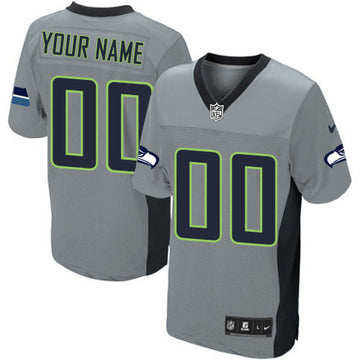Custom Seattle Seahawks grey Elite jersey