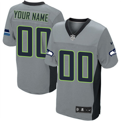 Custom Seattle Seahawks grey Elite jersey