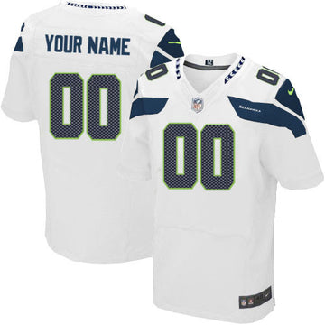 Custom Seattle Seahawks white Elite jersey