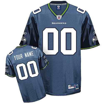 Custom Seattle Seahawks blue jersey