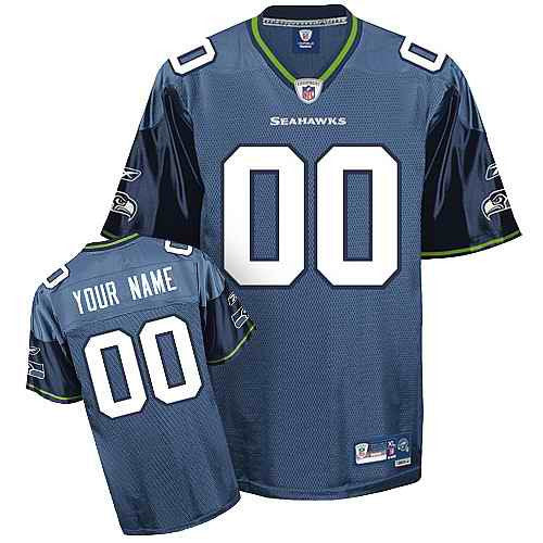 Custom Seattle Seahawks blue jersey
