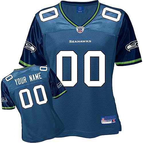 Custom Seattle Seahawks blue jersey