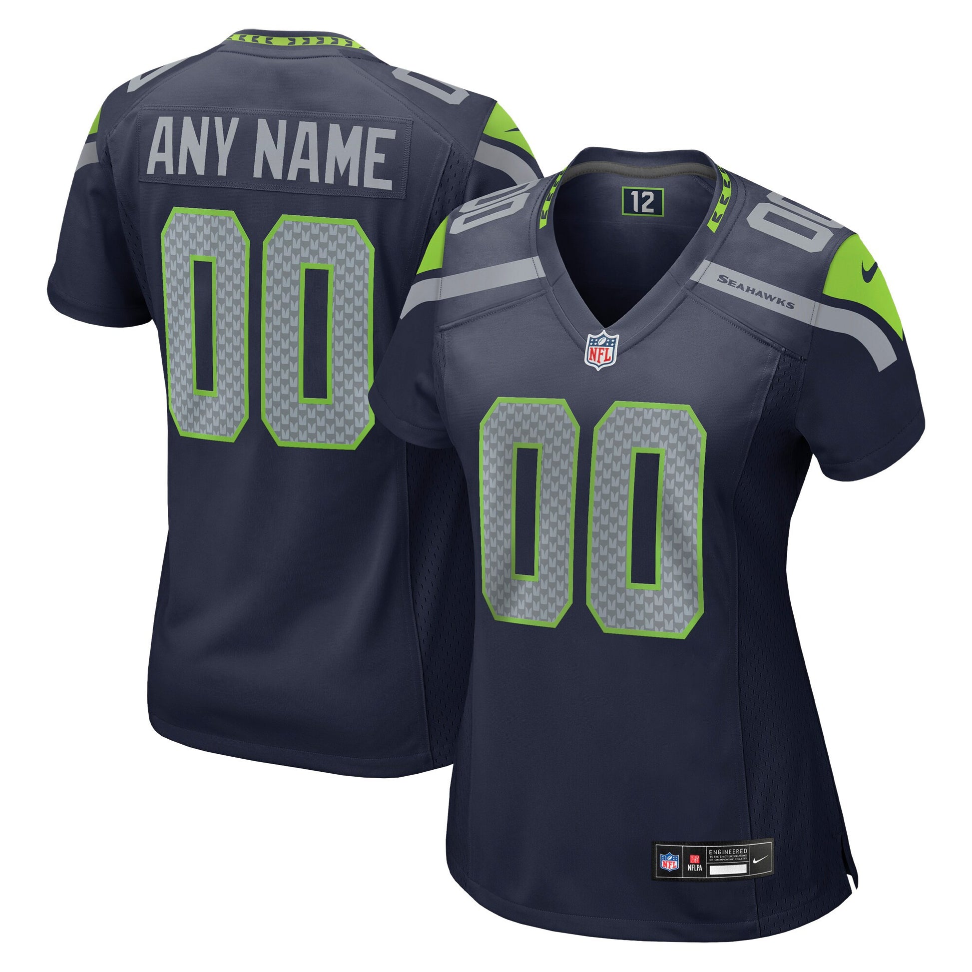 Custom Seattle Seahawks navy jersey