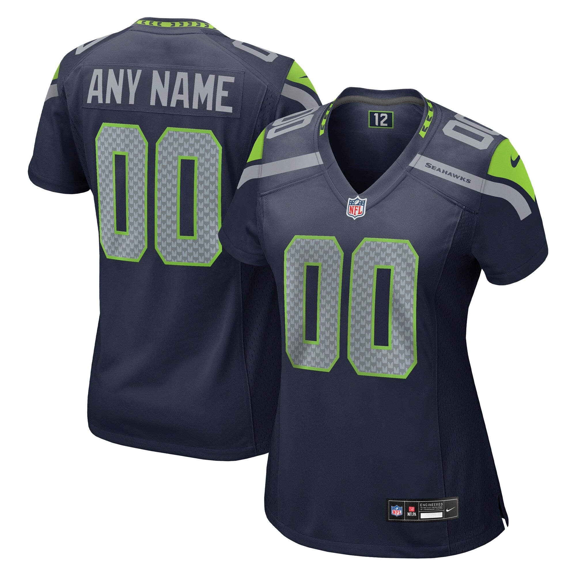 Custom Seattle Seahawks navy jersey