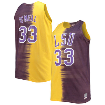 Shaquille O'neal Tie-dye LSU Tigers purple jersey