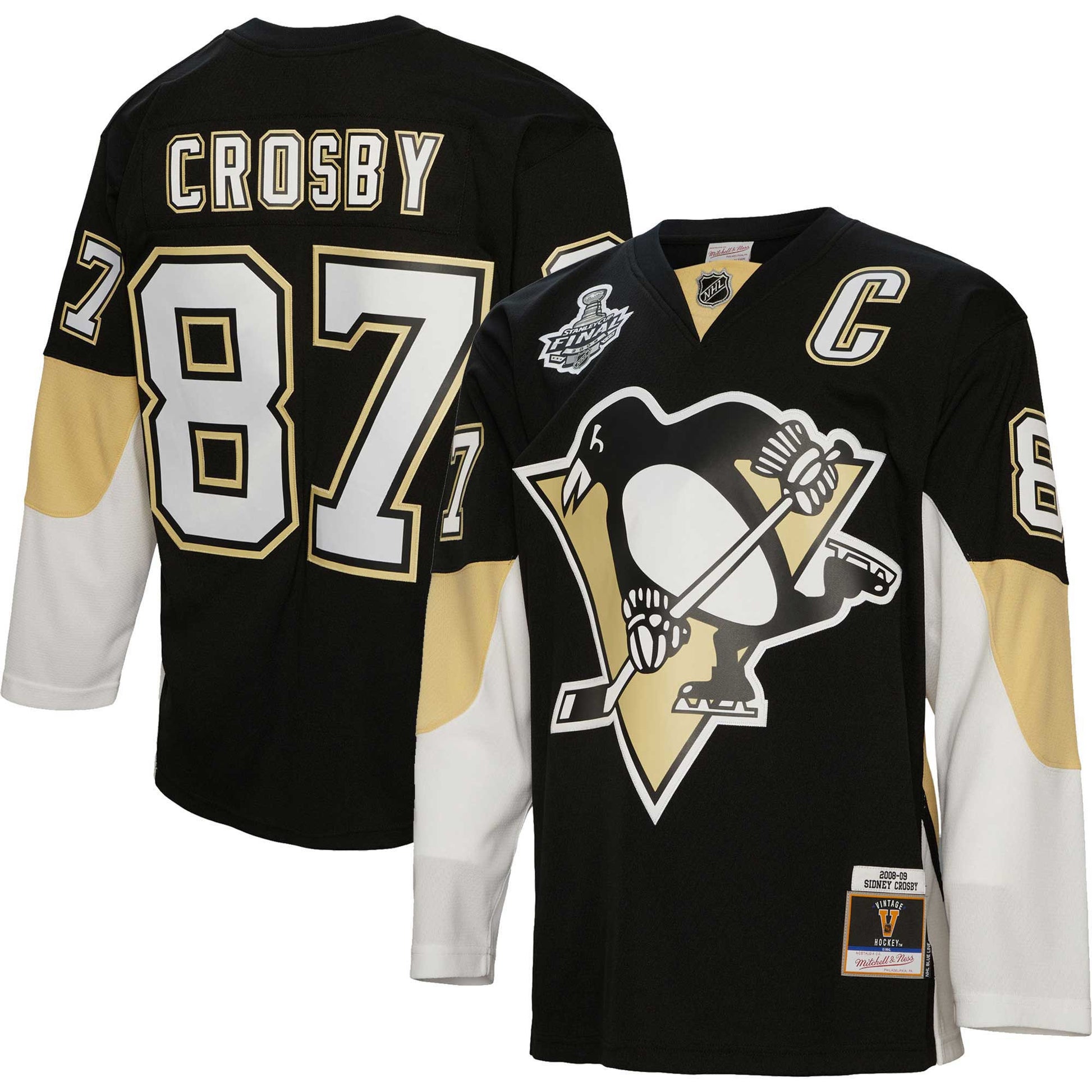 Sidney Crosby Captain Patch Pittsburgh Penguins blue jersey